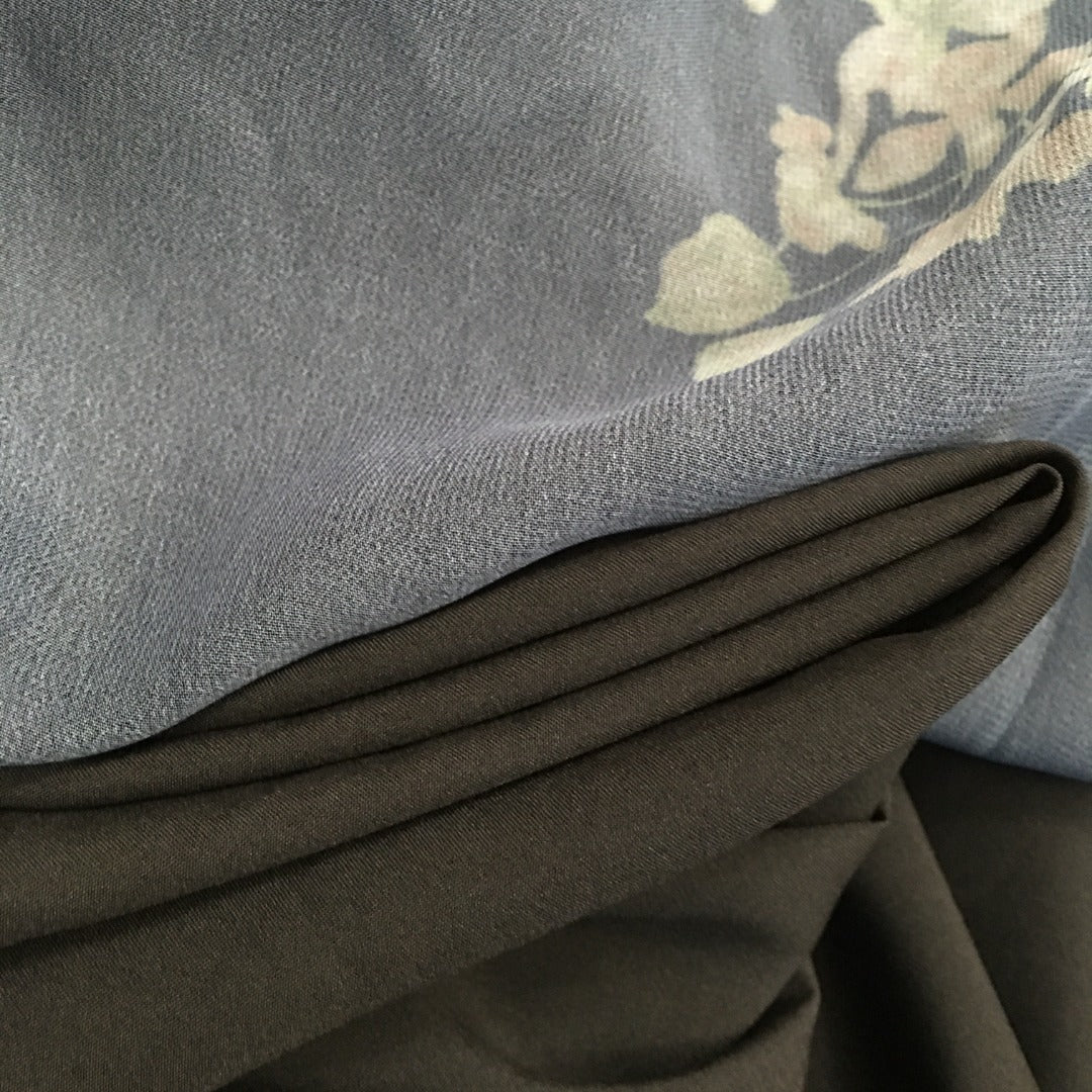 Zimmerma** Pink small flower print lotus leaf hem long sleeve flowing silk black dress