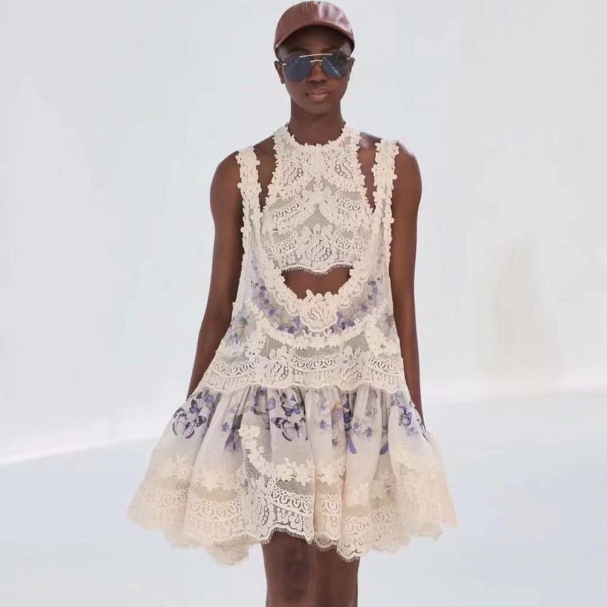 Zimmerma** new suit, yellow flower print long-sleeved shirt + shorts