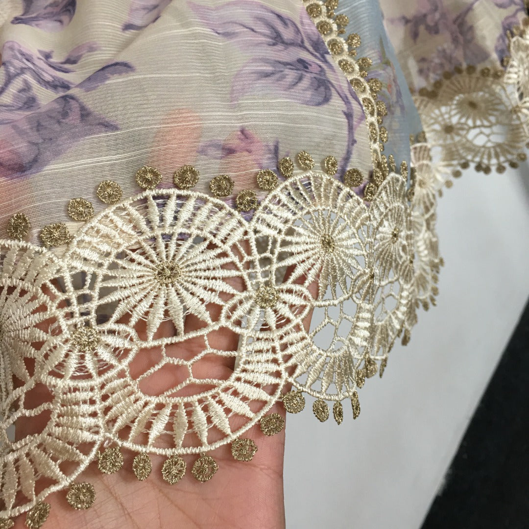 ZIM****-New suit, diamond button lace lapel long-sleeved shirt + lace short skirt