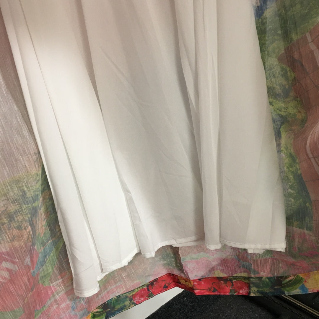 ZIM**** new suit, gradient floral print slim-fit long-sleeved shirt + high-waisted skirt, pink