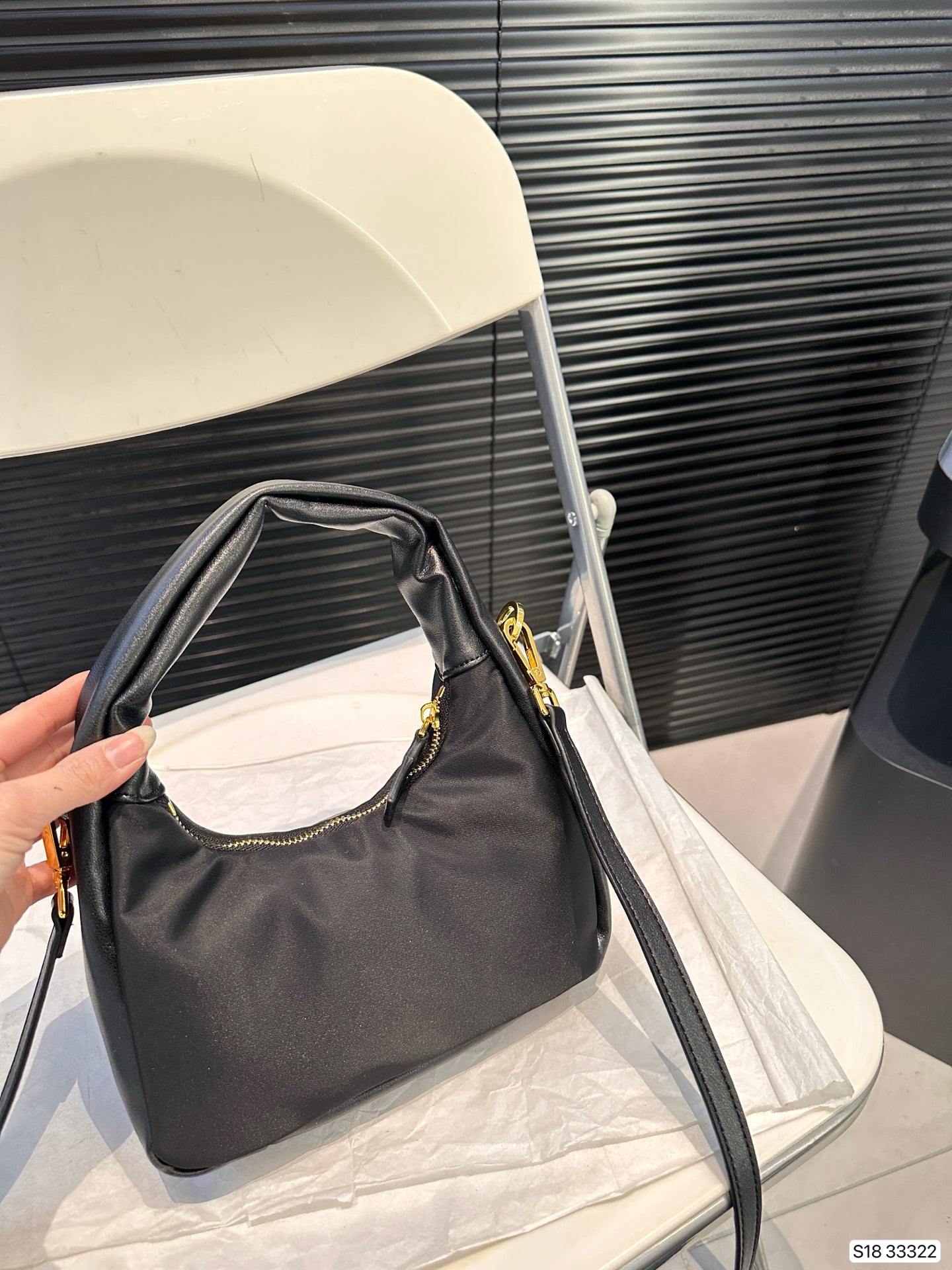 Black bow French elegant sweet retro bag