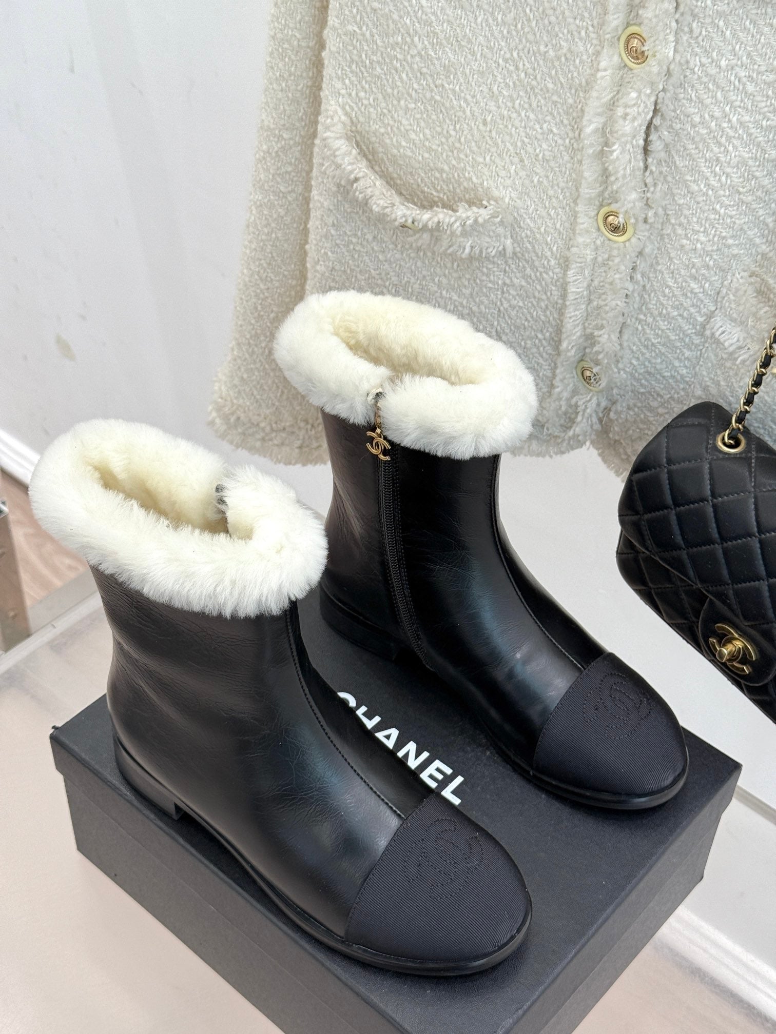 CHANE*｜Chanel classic autumn and winter double C color matching snow boots VIP 1:1
