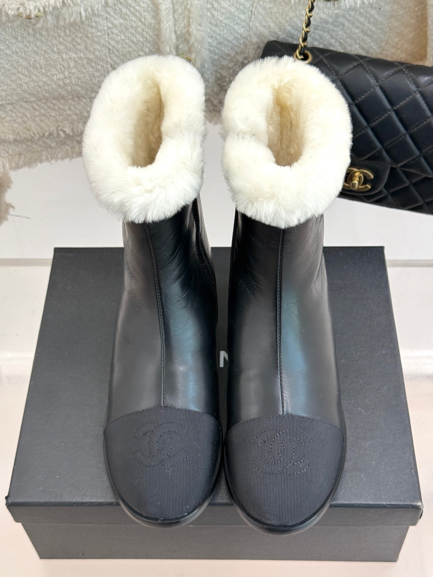 CHANE*｜Chanel classic autumn and winter double C color matching snow boots VIP 1:1