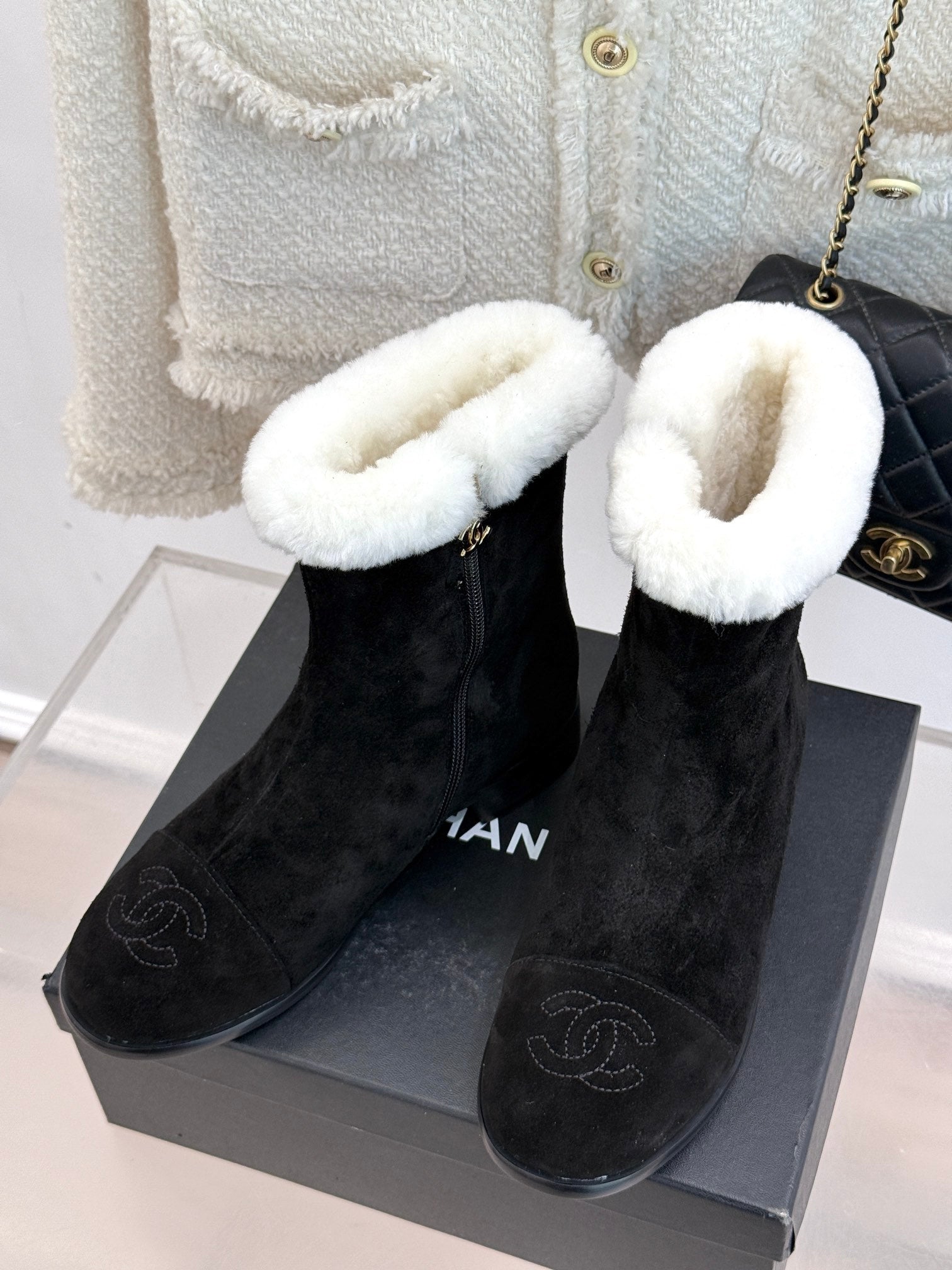 CHANE*｜Chanel classic autumn and winter double C color matching snow boots VIP 1:1
