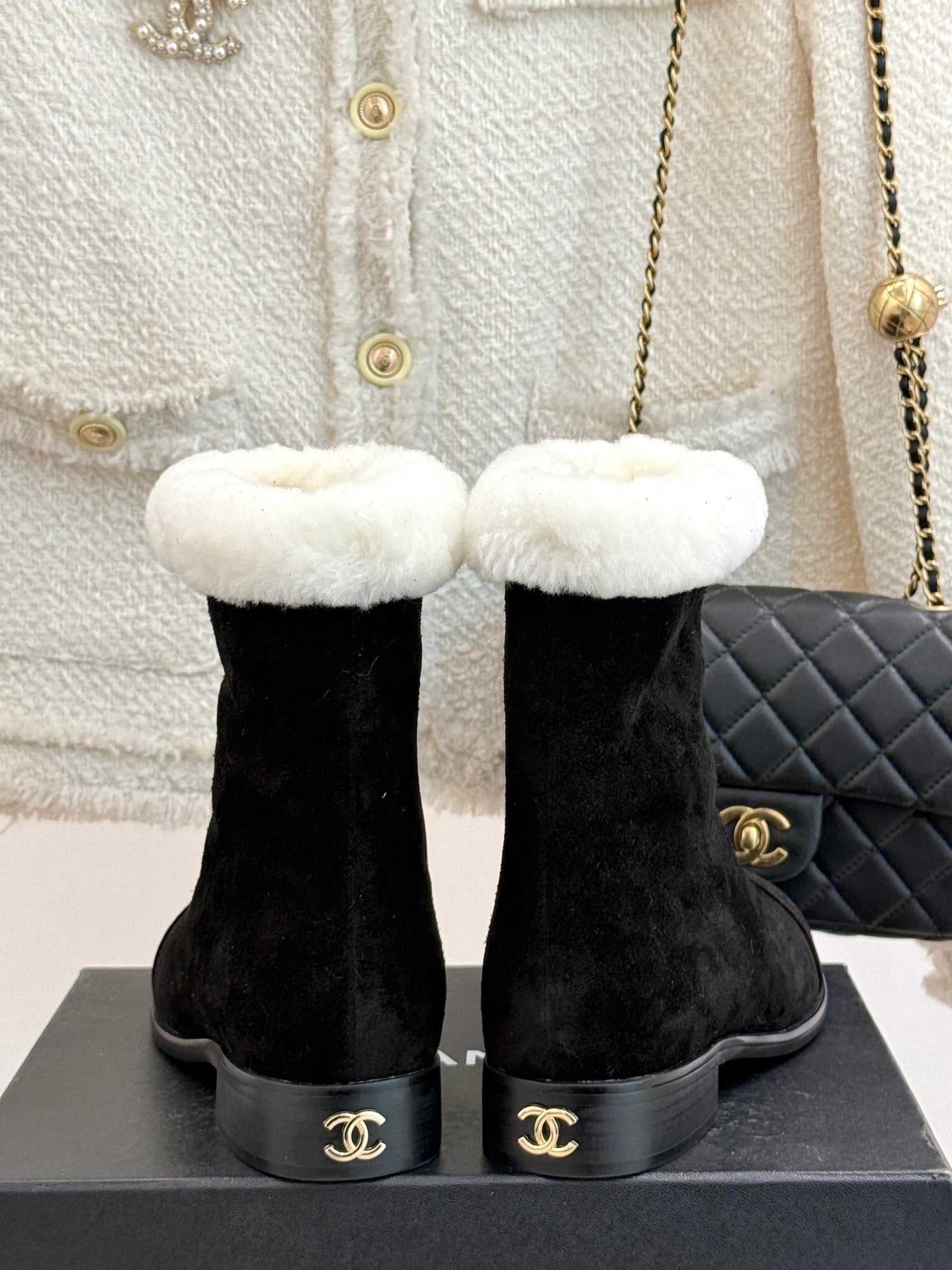 CHANE*｜Chanel classic autumn and winter double C color matching snow boots VIP 1:1